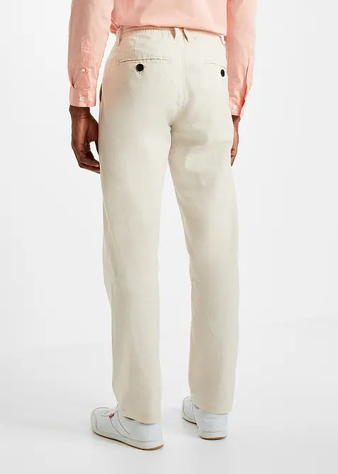 Pantalon jogger droit en lin mélangé, loose, bonprix