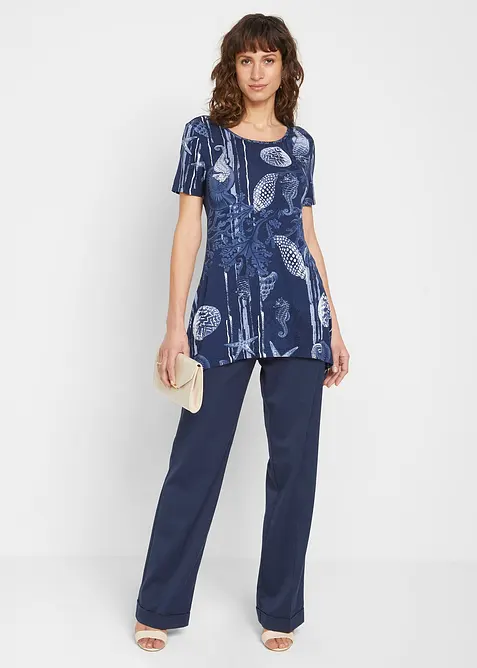 T-shirt long en viscose extensible, bonprix