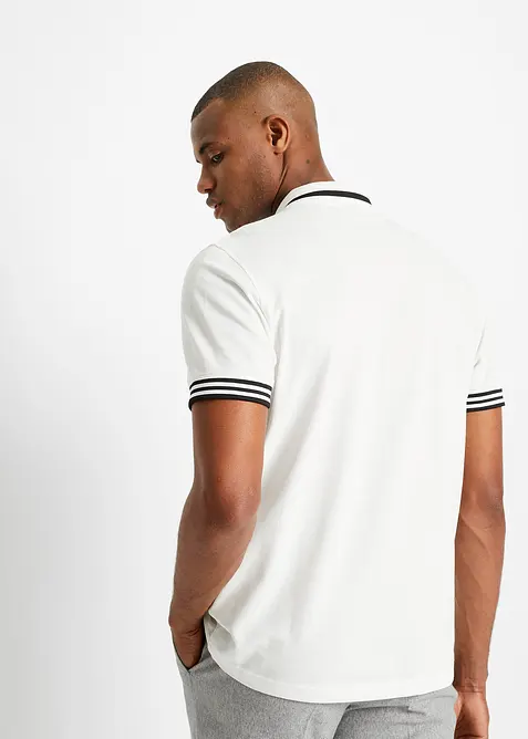 Polo zippé en maille piquée 100% coton, bonprix