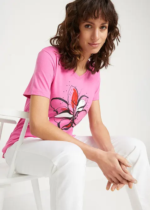 T-shirt &agrave; imprim&eacute; floral, bonprix