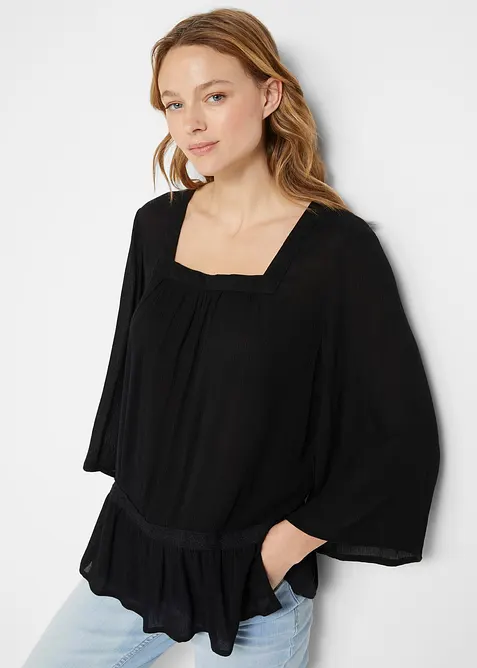 Blouse &agrave; encolure carr&eacute;e, bonprix