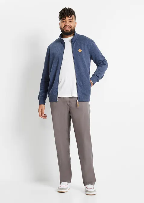 Sweat zippé à col montant et détails enduits, bonprix