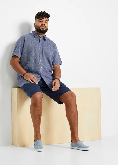 Chemise manches courtes en lin mélangé, bonprix