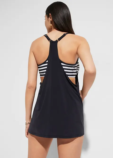 Tankini long (ens. 2 pces) effet superposé, bonprix