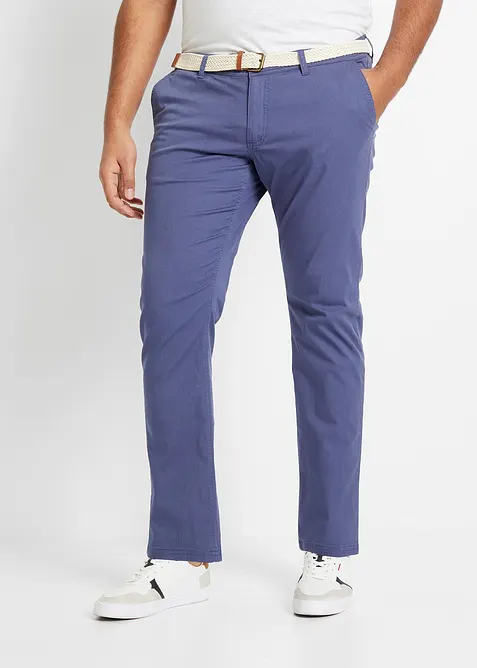 Pantalon chino droit avec taille &eacute;lastique et ceinture, regular, bonprix