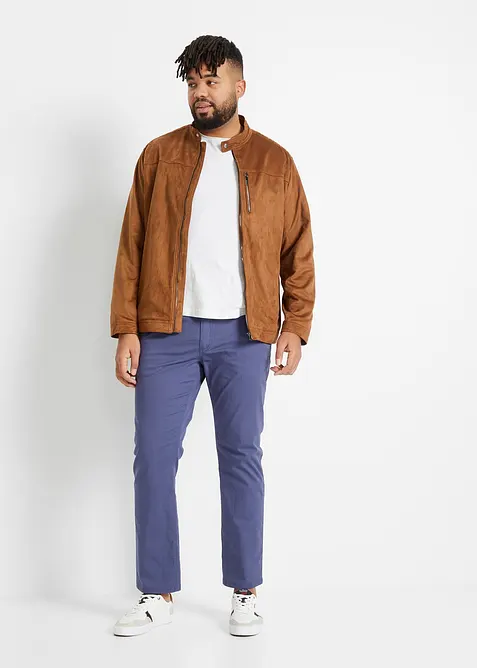 Pantalon chino droit avec taille &eacute;lastique et ceinture, regular, bonprix