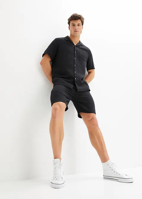 Chemise manches courtes en gaze 100% coton, bonprix