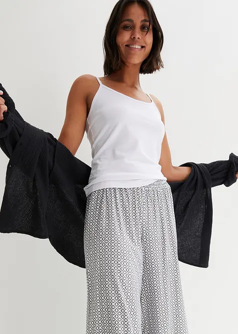 Lot de 2 tops à fines bretelles 100% coton, bonprix