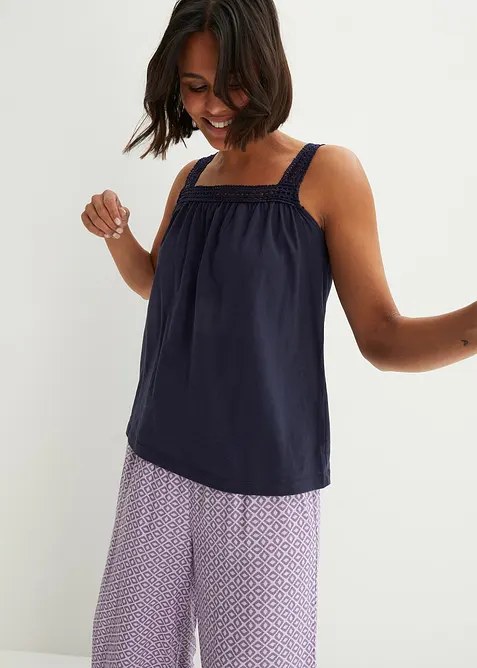 Top ample avec bretelles en dentelle, bonprix