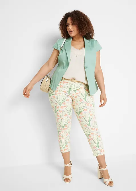 Blazer à manches courtes en satin de coton, bonprix