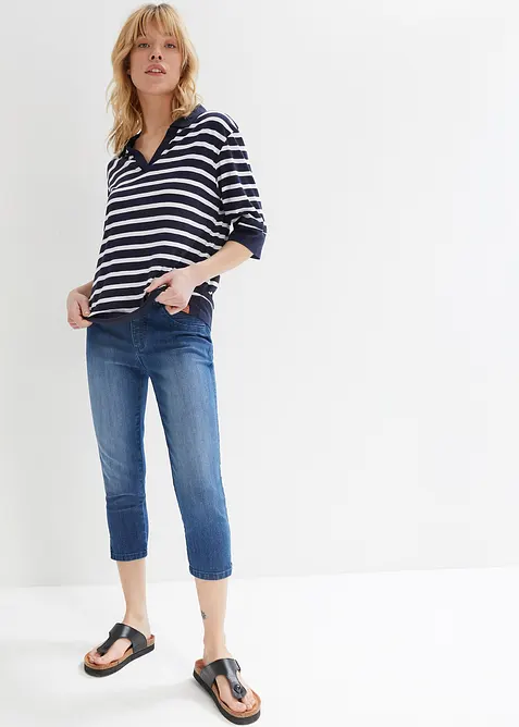 Lot de 2 jeans slim, longueur 3/4, taille mi-haute, bonprix