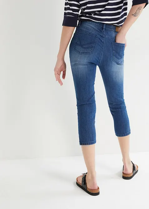 Lot de 2 jeans slim, longueur 3/4, taille mi-haute, bonprix