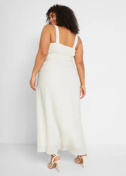 Robe de mariée de grossesse avec dentelle, satin et crêpe georgette, bonprix