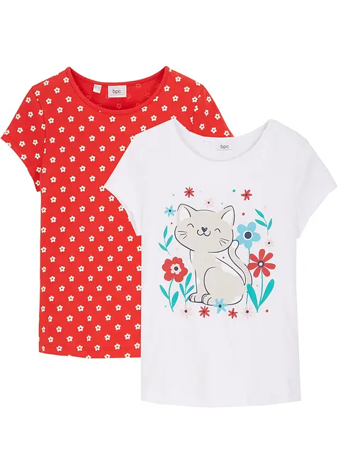 Lot de 2 T-shirts 100% coton, bonprix