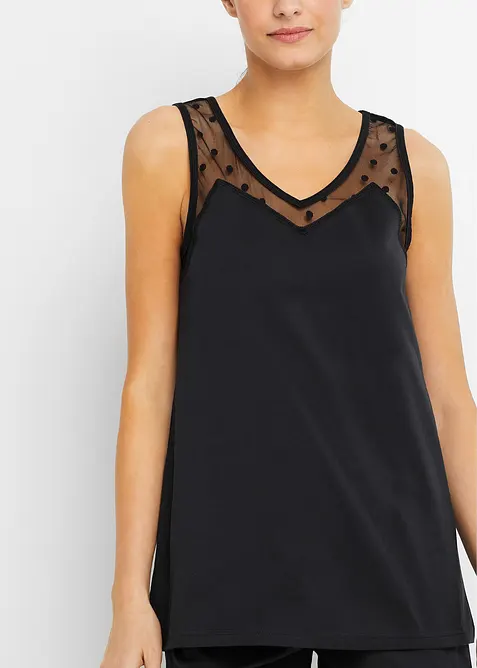 Pyjashort avec empiècement en dentelle délicate, bonprix