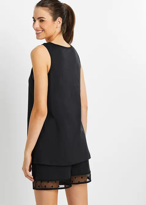 Pyjashort avec empiècement en dentelle délicate, bonprix