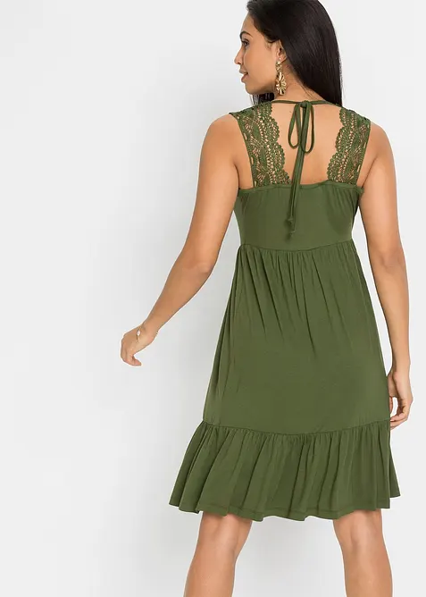 Robe en jersey avec dentelle, bonprix