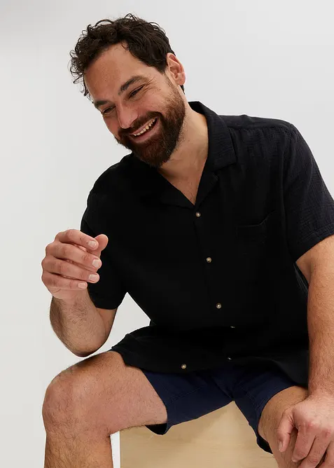 Chemise manches courtes en gaze 100% coton, bonprix