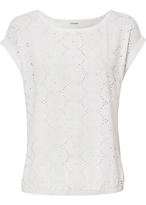 T-shirt en broderie anglaise, bonprix