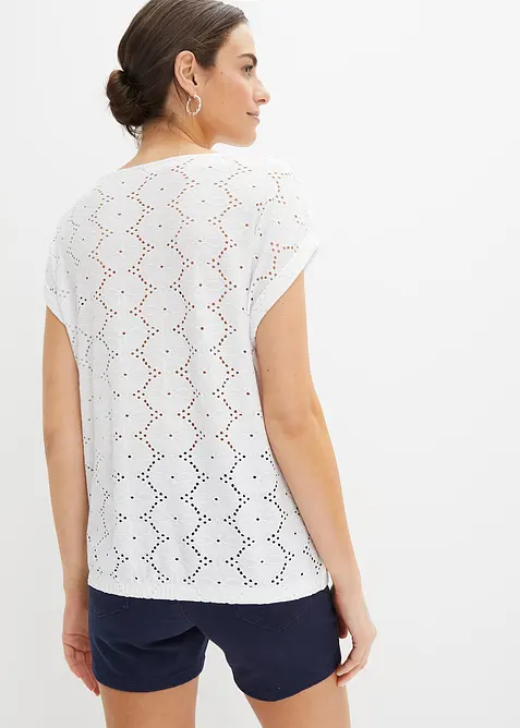 T-shirt en broderie anglaise, bonprix