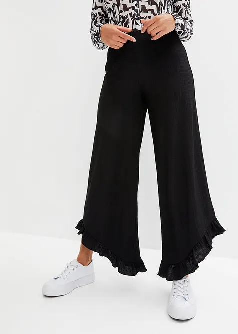 Pantalon jogger en crêpe texturé, bonprix