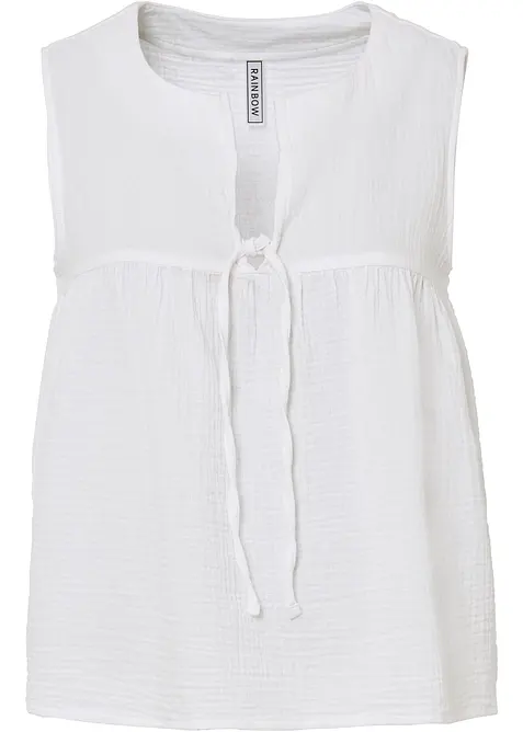 Blouse sans manches en gaze de coton, bonprix