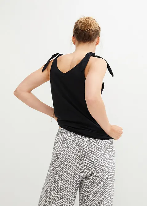 Top en coton avec détails nœuds, bonprix
