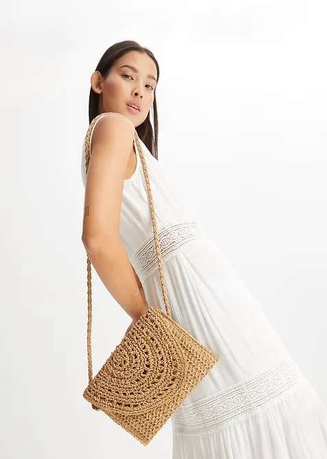 Sac &agrave; bandouli&egrave;re en paille, bonprix