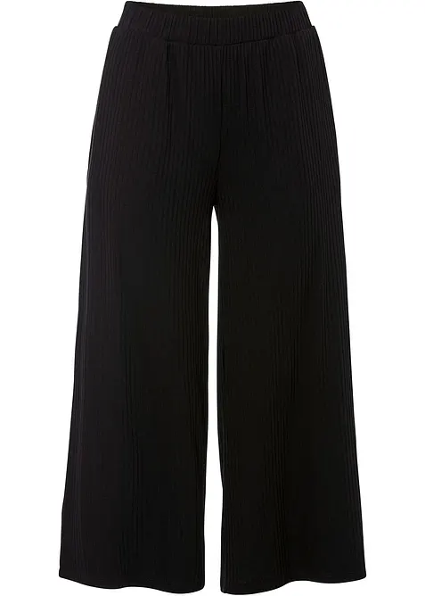 Pantalon en jersey côtelé à taille élastiquée, bonprix