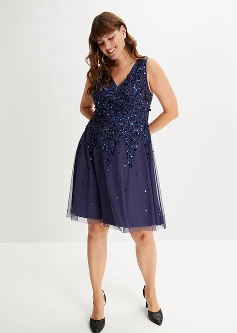 Robe courte à sequins, bonprix