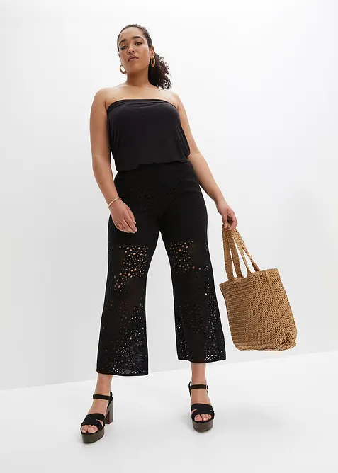 Pantalon en maille taille extensible, bonprix