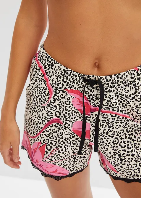 Lot de 2 shorts de pyjama avec dentelle, bonprix