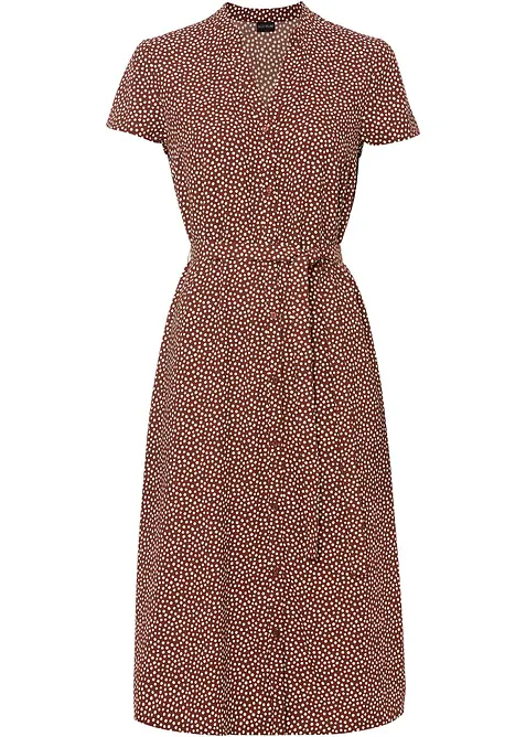 Robe-chemise &agrave; pois, bonprix