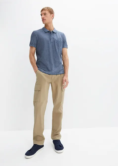 Polo aspect d&eacute;lav&eacute;, manches courtes, bonprix