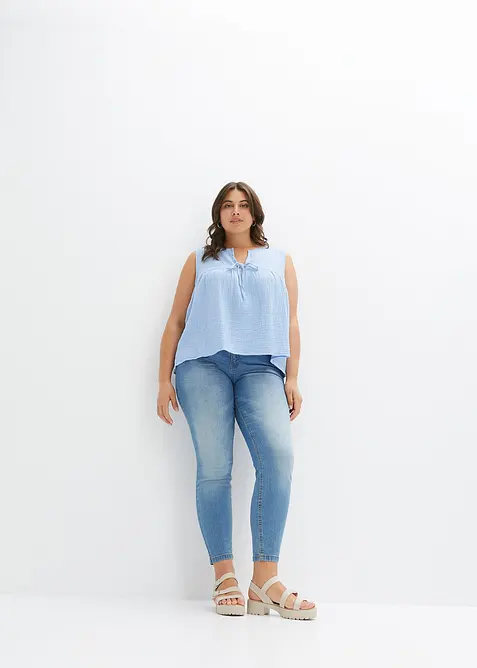 Blouse sans manches en gaze de coton, bonprix