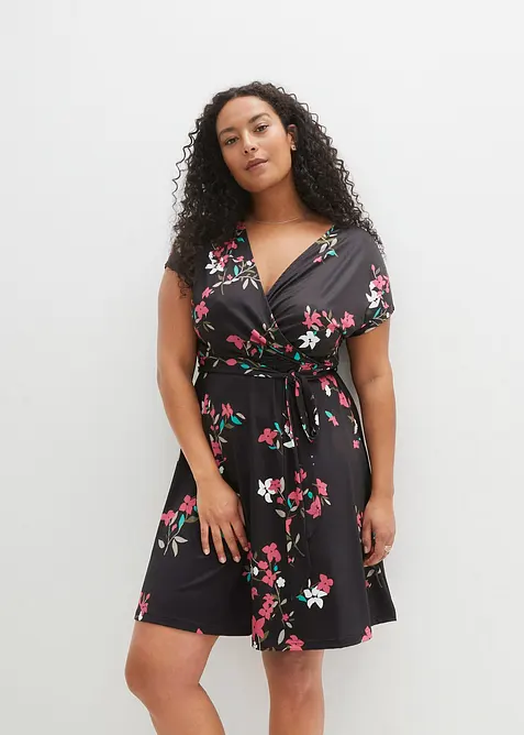 Robe en jersey style portefeuille, bonprix