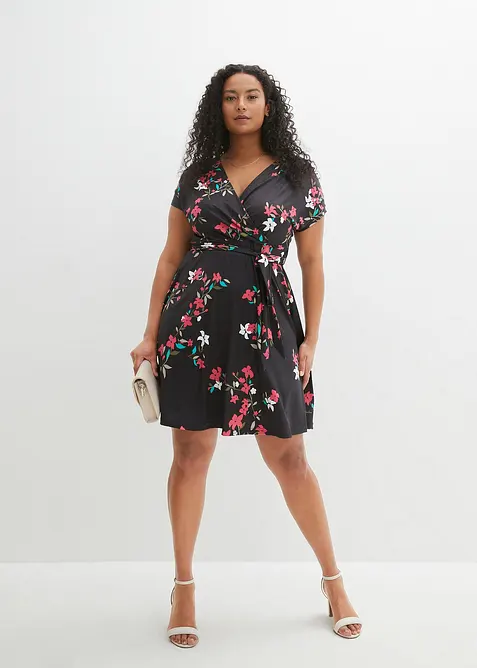 Robe en jersey style portefeuille, bonprix