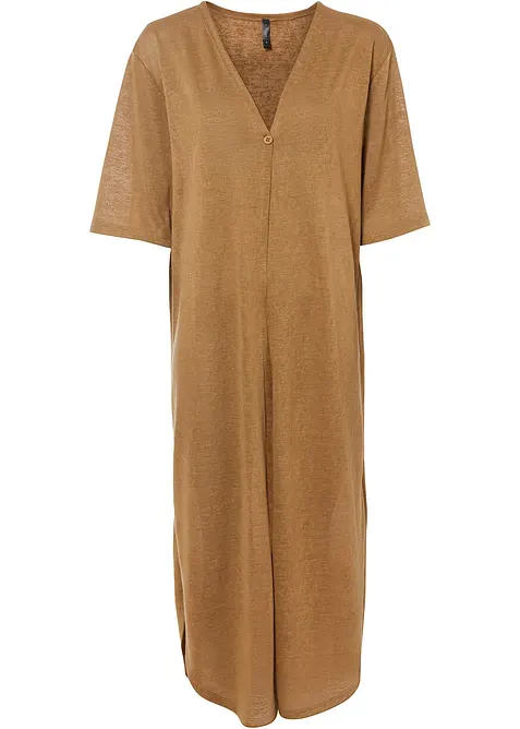 Long gilet en maille aspect lin, bonprix