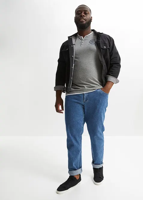 Lot de 2 t-shirts col tunisien 100 % coton, bonprix