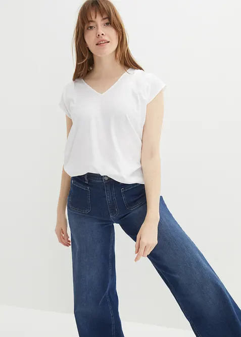 Blouse manches courtes en viscose fluide, bonprix