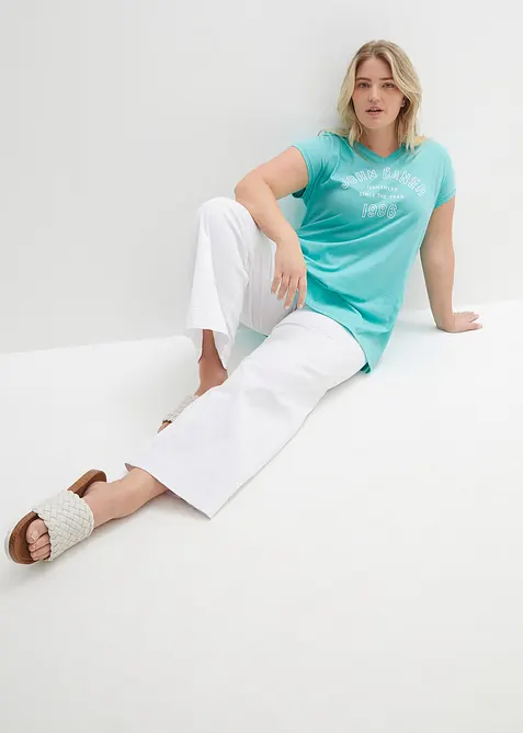 T-shirt long 100% coton, bonprix