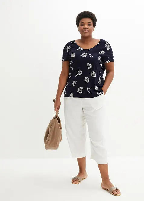 T-shirt imprimé à col rond, bonprix