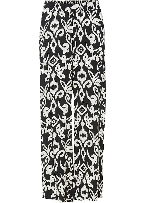 Pantalon large et imprimé en viscose fluide, bonprix
