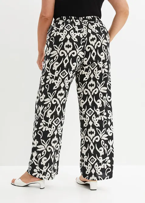 Pantalon large et imprimé en viscose fluide, bonprix