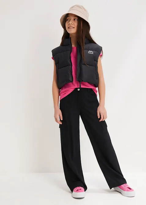 Pantalon cargo large en viscose fluide, bonprix