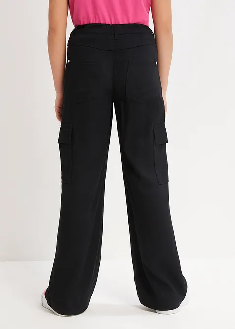 Pantalon cargo large en viscose fluide, bonprix