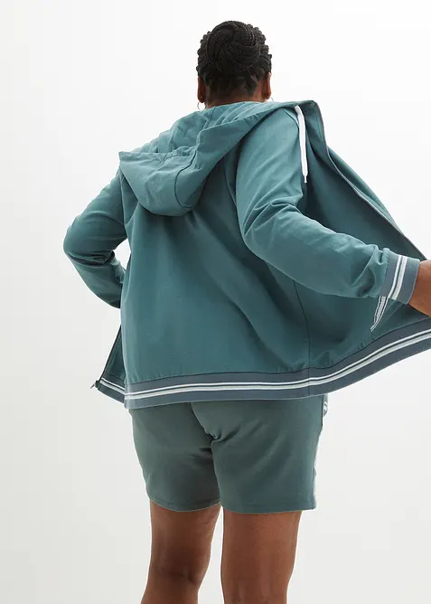 Sweat zippé à capuche 100% coton, bonprix