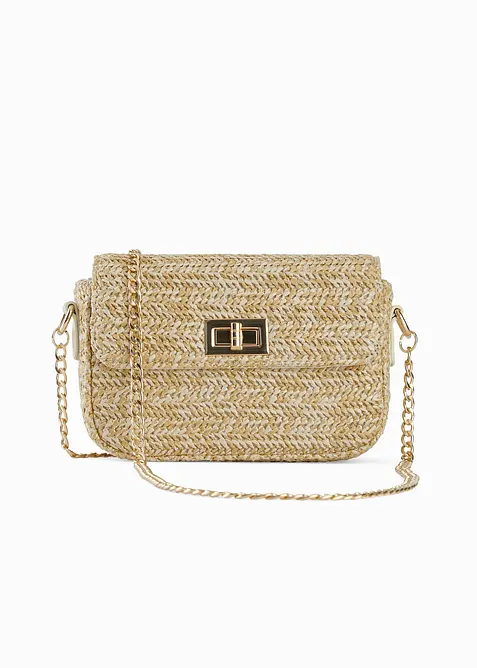 Sac &agrave; bandouli&egrave;re effet paille avec fil brillant, bonprix