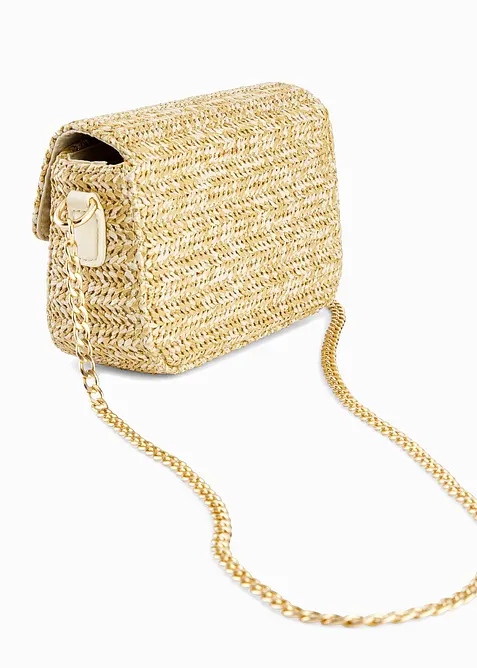 Sac &agrave; bandouli&egrave;re effet paille avec fil brillant, bonprix