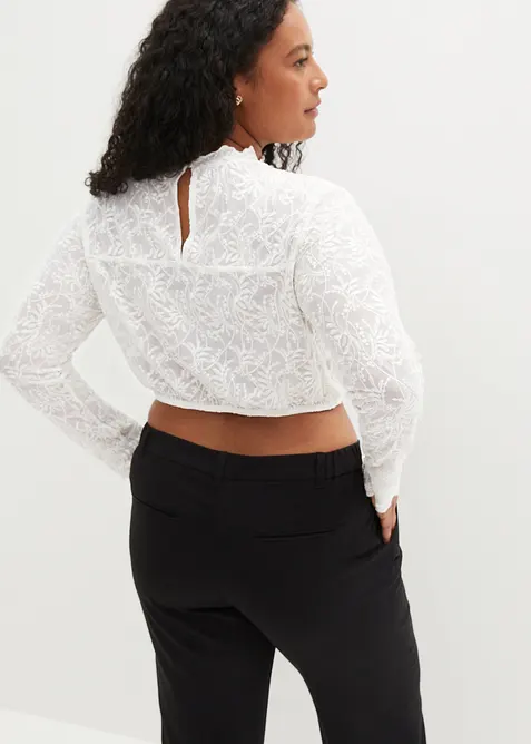 Blouse Dirndl en dentelle, manches longues, bonprix